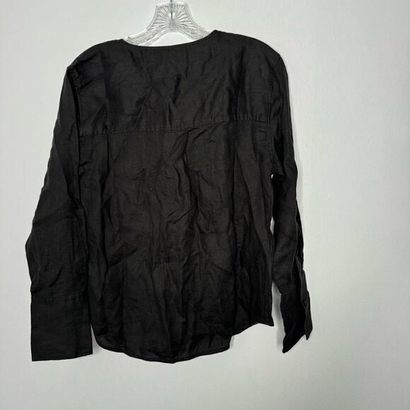 Everlane black linen button down shirt size 4 - Picture 6 of 6